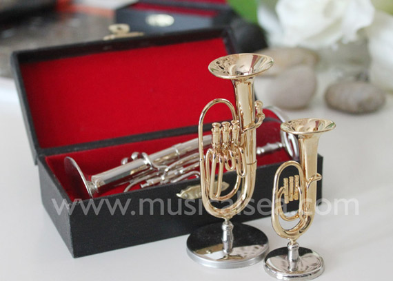 Miniature Golden Tuba Musical Instrument